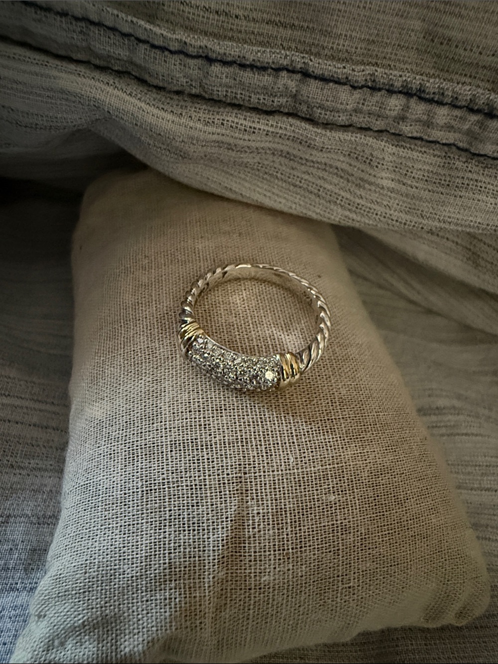 David Yurman stackable pave metro ring size 7